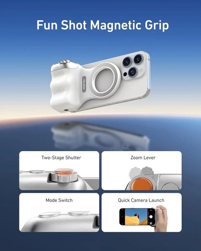Magnetic Phone Camera Shoot Hand Grip Phone Holder with Remote Control