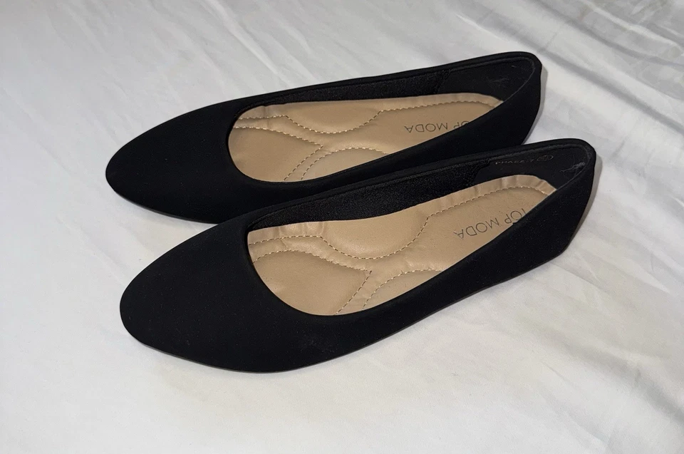 Top Moda Black Flats – Size 5.5 | Classic & Comfy Everyday Shoes - Image 2 of 4