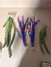 Fake, Plastic Aquarium Plants Lot Fish Tank Decorations