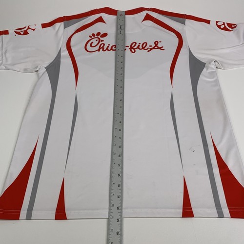 Chick-Fil-A Nylon Hemd RAR Erwachsene Large rot weiß **LESEN** - Bild 13 von 15