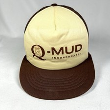 VTG Q-Mud Oil Drilling Derrick Foam Trucker Mesh Snapback Hat Brown LANDMAN