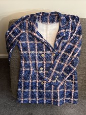 NWOT Blue multicolor doulbe breasted blazer j...