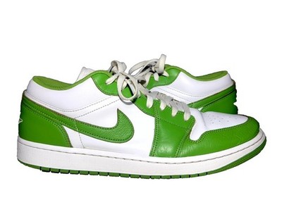 Nike Air Jordan 1 Low SE Chlorophyll Sneakers  Green White Leather Men's Size 13