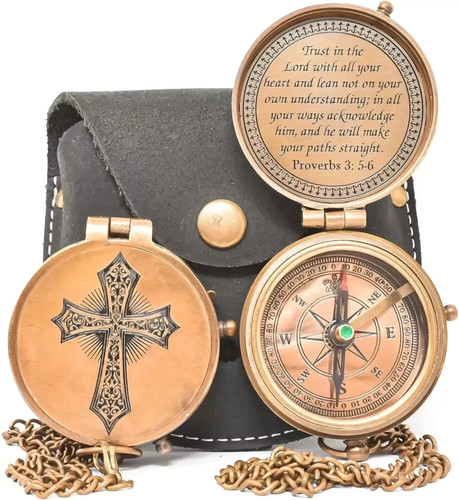 Brass Nautical Compass Marine Compass Gift - 第 7/9 張圖片