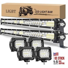 2Pcs 21 Inch 204W Slim LED Light Bar KITA 2PCS 21Inch Lights 4PCS Led Pods