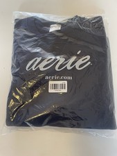 OFFLINE By Aerie Cloud Fleece Oversized Navy Crewneck Sweatshirt Med New w/Tags