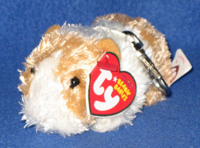 TY BEANIE BABY (METAL) KEY CLIPS - TWITCH the GUINEA PIG - MINT with MINT TAGS