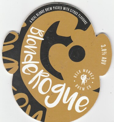 GEBRAUCHTER PUMPENCLIP VORNE - BEER MONKEY BREW CO - BLONDE ROUGE BLONDE