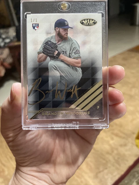 2018 Topps Tier One Brandon Woodruff RC Auto - ONE of ONE Gold Signature Brewers