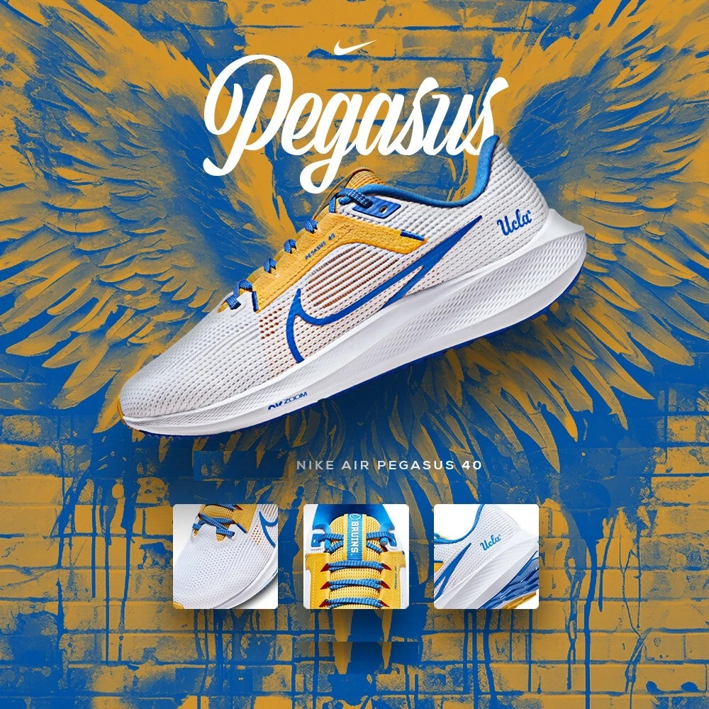 Nike Air Zoom Pegasus 40 UCLA Bruins Running Shoes Mens Size 8 Womens 9.5 Nike Air Zoom Pegasus 40 UCLA for Sale | Authenticity  main image 4