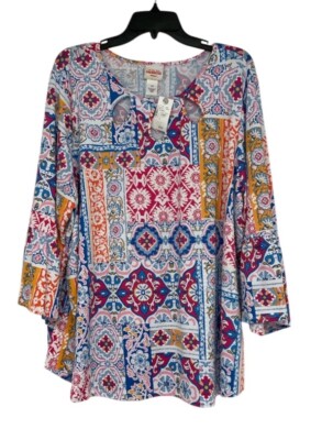 Ruby Rd Blouse Womens  Plus 3X 3/4 Sleeve Cut Out MSRP $54.50