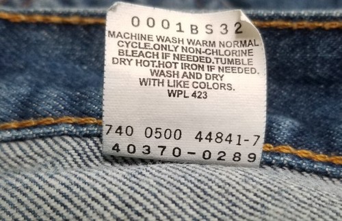 VINTAGE Levis 570 Youth Size 9 Reg Blue Denim Baggy Fit Black Bat Wing Boys - Picture 14 of 14