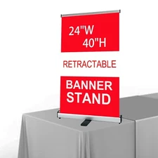 Standard Retractable Banner Stand Roll Up Banner Stand 24"x 40" (Stand Only)