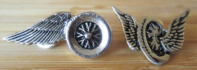 2 x MOTORRAD Pin / Pins: WINGS on WHEEL - Bike- Motorcycle - 4,2 cm/3, 5 cm Kult
