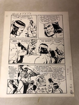 NAZA stone age warrior #8 original comic art JACKAL BARKING GOD 1965 DELL