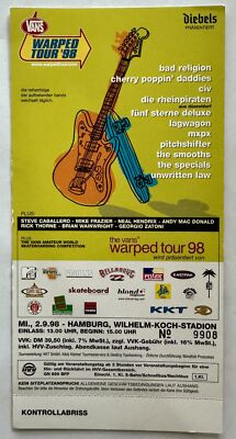 Warped Tour Concert Ticket 1998 Germany | eBay