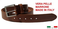 Belt belt men/women genuine leather leather BROWN MADE IN ITALY 4cm width