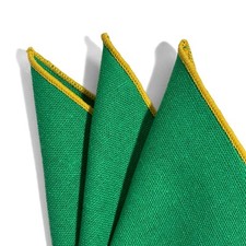 Green Yellow Linen/Cotton Pocket Square