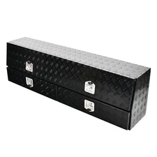 Aluminum 72 Inch Contractor Truck Toolbox w/ 2 Lower Drawers Storage Tool Box