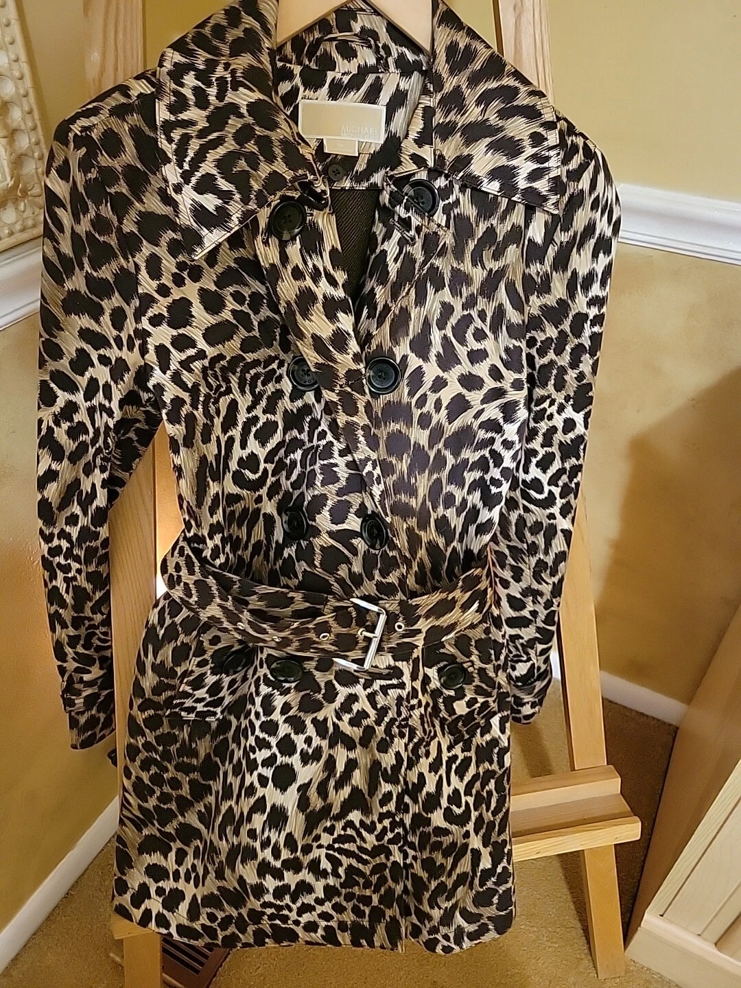 MICHAEL KORS Trench Coat Cappotto trench leopardato Micael Kors. Taglia SP. Fodera RIMOVIBILE. Cintura