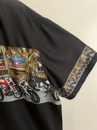 PARADISE FOUND RAYON Motorcycles Vintage 50s Shirt Size Large Made in Hawaii - Picture 6 of 16
