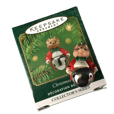 Hallmark Miniature Ornament Mouse in Tails 7th in Christmas Bells VTG 2001