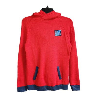 Tommy Hilfiger Boys Red/Blue Long Sleeve Pockets Hoodie Sweater Size XL 16/18