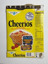 1980 CHEERIOS cereal box w/ Star Trek Starship Signs Iron Ons offer 1979