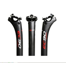 Tija de sillín de bicicleta de carbono EC90 3K 27,2 mm 350 400 25 mm piezas de ciclismo desplazadas MTB carretera