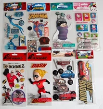 Jolee's Scrapbooking Stickers, Marvel, Cars & More Theme, You Pick, some Rare!