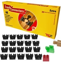 TOY2 Wooden Train Track Accessories - Track Connectors for Wooden Train Set