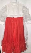 Martha's Miniatures We're Fussy Victorian Floor Length Ruffle Dress Vtg Size 3T