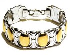 925 sterling silver gold plated fancy design bracelet 33.6g estate 7.5" unique — photo 2