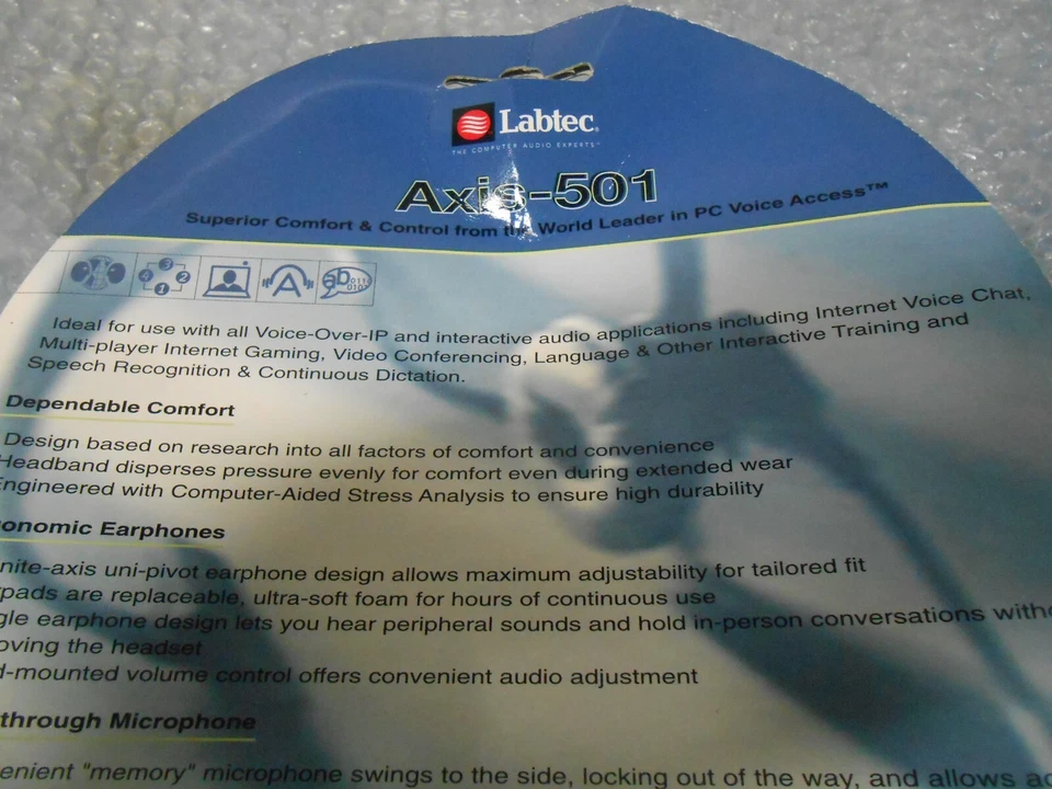 LABTEC AXIS-501 DELUXE HEADSET WITH BOOM MIC - Image 3 of 4