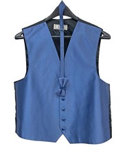 Men's Periwinkle Blue Tuxedo Vest with Bow Tie Free Shipping Size 4XL