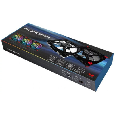 InWIN AURORA ARGB FAN KIT LED strip x2 RGB-BLKRED-3pack of 120mm fans - [F36]