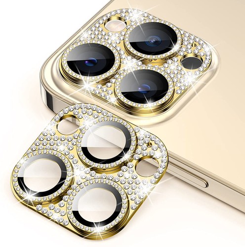 For iPhone 12 Pro/12 Pro Max/12 Bling Diamond Metal Camera Lens Glass Protector - Picture 2 of 40