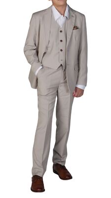 Paul Andrew Mayfair - Boys Stone 3 Piece Wedding Suit
