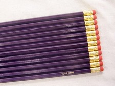 12 Hexagon "Violet" Personalized Pencils