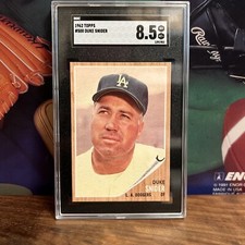 1962 Topps Baseball #500 Duke Snider Dodgers Mint SGC 8.5 Flawless