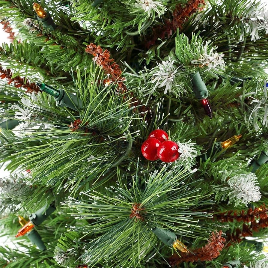 2 FT Tabletop Artificial Small Mini Christmas Tree with LED Light & Ornaments - Image 4 of 4