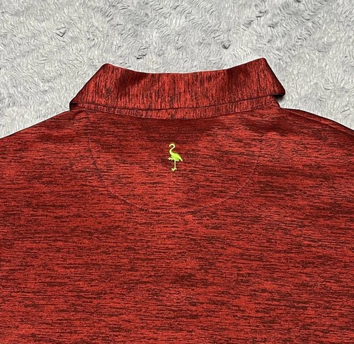 TailorByrd Polo Shirt Mens XL Red Green Flamingo Golf Performance Quick Dry - Picture 4 of 12