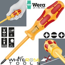 Wera Screwdriver VDE Insulated 1000V Kraftform 1000 Series Slotted Phillips Pozi