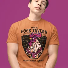 Vintage Style Ye Olde Cock Tavern T Shirt, English Pub Crawl T Shirt