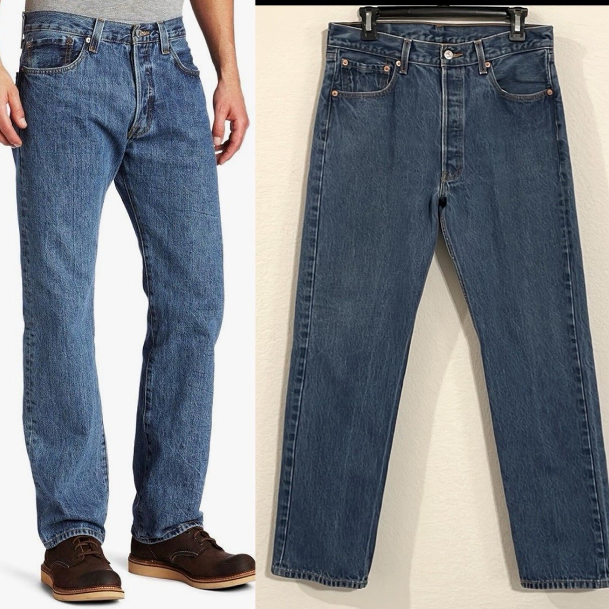 Levi's 501 Jeans Men's 34x34 Button Fly Vintage Y2K Retro Dark