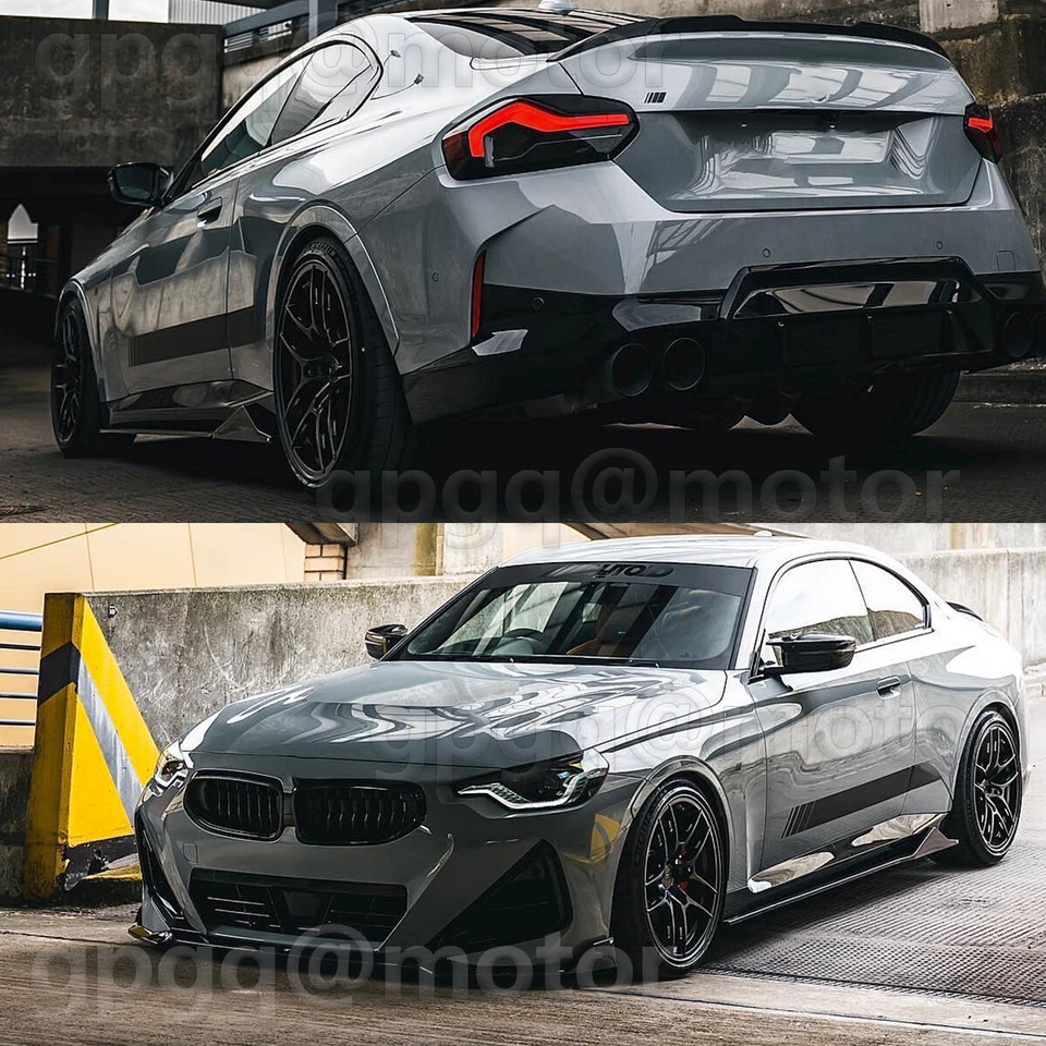 Kit de extensión de faldón lateral de carbono estilo hoja para BMW G42 serie 2 M240i 2022-2025 Foto 2 de 4