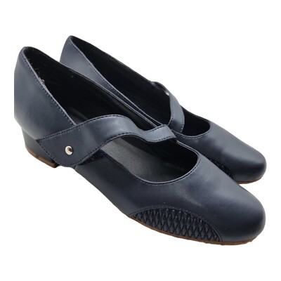 Beacon Shoes Womens Size 7 Blue Fashion Leather Mary Jane Career Casual Comfort 