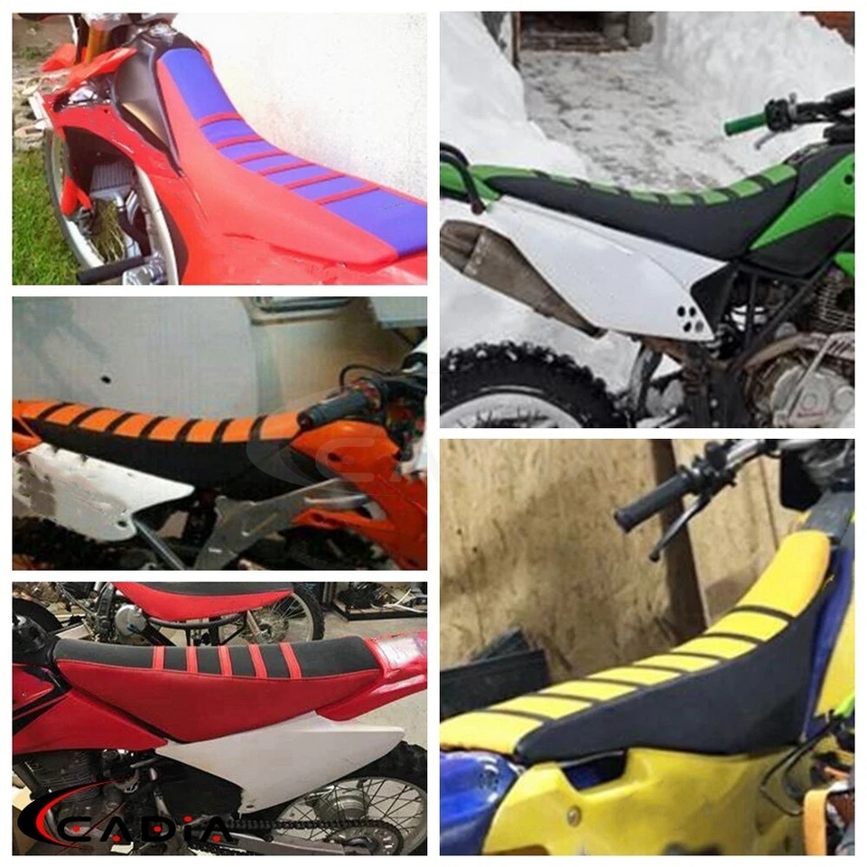 Cubierta de asiento suave con agarre universal Recubrimiento de costilla Goma Motocicleta MX Enduro Foto 2 de 4