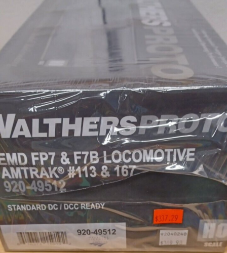 WALTHERS PROTO HO EMD FP7 & F7B LOCOMOTIVE DC / DCC READY 920-49512 AMTRAK NIB