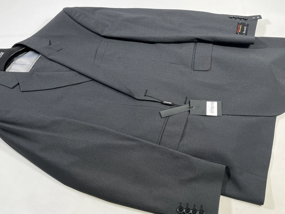 Traje Para Hombres Renoir Negro Microstripe 2 Botones Calce Clásico Talla 44L NUEVO Foto 4 de 4